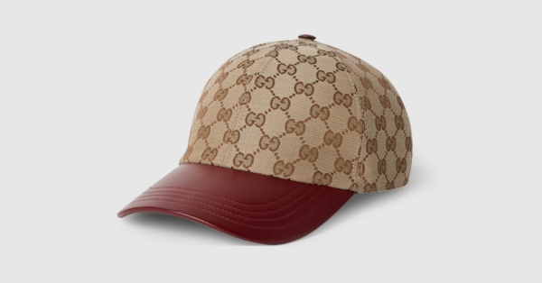 GG canvas baseball hat in beige and dark brown GUCCI® ES