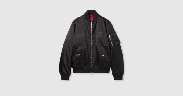 ブルゾン GUCCI FW25 Black nylon bomber jacket (823418ZAADM 1000) Heavy nylon canvas bomber jacket in black | GUCCI® US