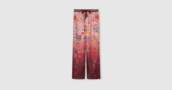 ★GUCCI★プリント シルク ツイル パンツ GUCCI シルクツイル パジャマパンツ プリント入り | NET-A-PORTER