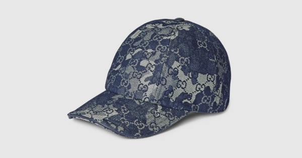 Gucci - GG denim baseball hat with Web