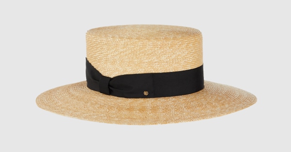 GUCCI ゴールド ストローハット 新品級/極美品】 GUCCI グッチ レディース ストローハット麦わら帽子