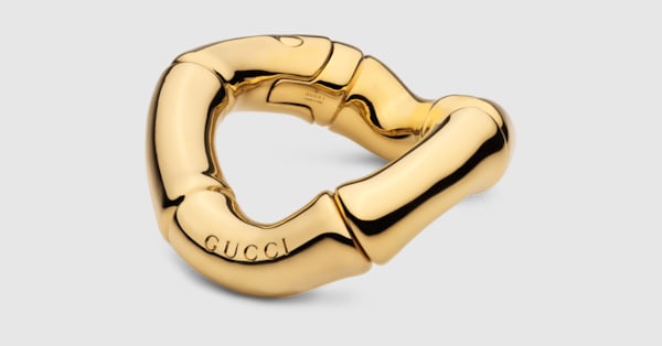 Gucci Bamboo cuff bracelet in gold-toned aluminium | GUCCI® GR