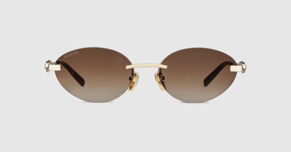 Frameless oval sunglasses in ivory | GUCCI® US