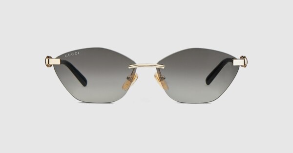 Cat eye frame sunglasses in gold-toned | GUCCI® US