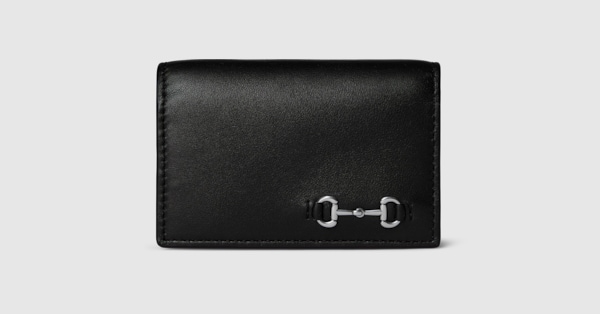 ホースビット ロング カードケース ・ブラック レザー | GUCCI公式