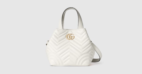 GUCCI ホワイトトート GGマーモント〕ミニ トートバッグホワイト レザー | GUCCI公式