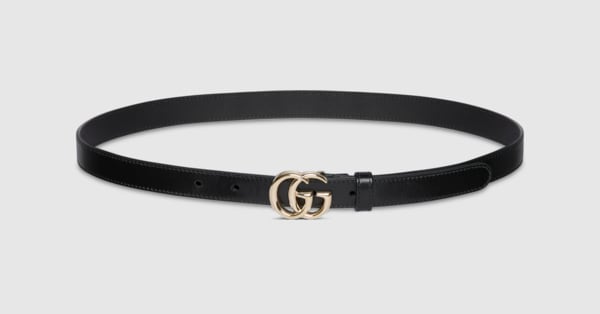 ダブルG スリムベルト ・ブラック レザー | GUCCI公式