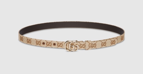 ベルト Gucci Cintura Sottile Gg Marmont GG Marmont thin belt in Rosso Ancora red GG canvas | GUCCI® US