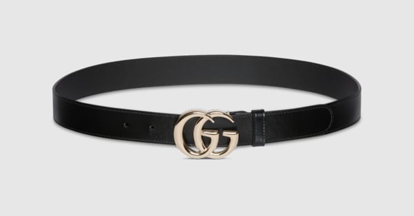ダブルG スリムベルト ・ブラック レザー | GUCCI公式