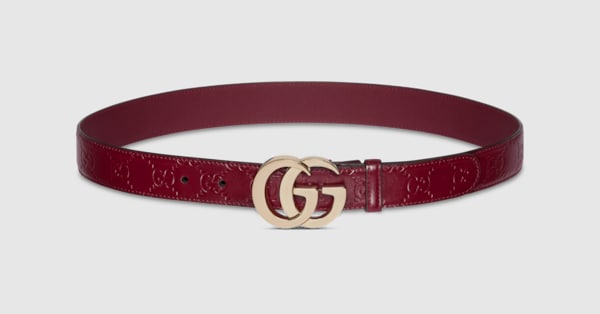 ベルト GUCCI leather GG belt GG Milano belt in Rosso Ancora red GG leather | GUCCI® US