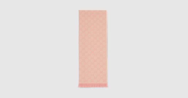 GG wool scarf in light pink and pink | GUCCI® US