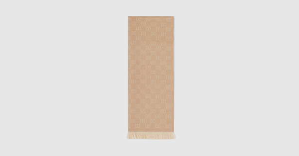 GG wool scarf in beige and ivory | GUCCI® US