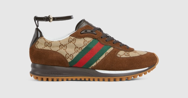 Women's Gucci Re-Motion sneaker in beige and dark brown Orignal GG