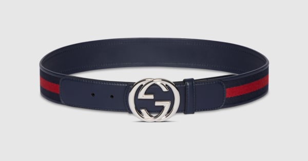 GUCCI バックル Gucci Black Leather Crossbody Handbag with Interlocking GG