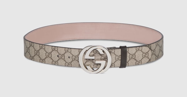 Ceinture avec boucle GG enlacés en suprême GG GUCCI® FR