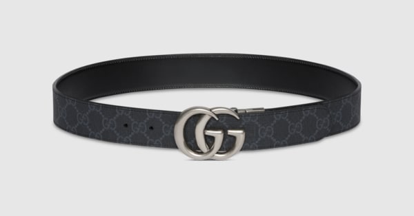 ダブルG リバーシブル ベルトブラック GGスプリーム | GUCCI公式