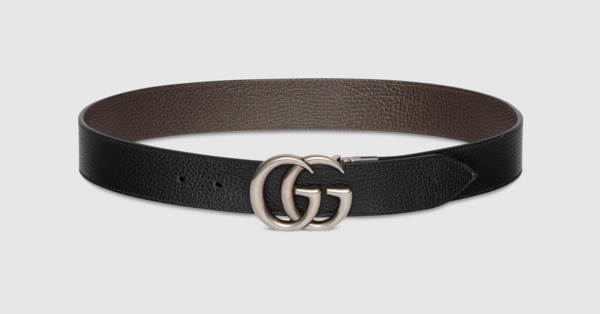 ベルト Gucci Cappuccino Leather Gg Marmont Reversible Belt GG Marmont reversible belt in black/brown leather | GUCCI® US
