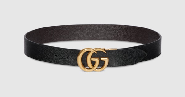 Gucci ブラックレザー ダブルGロゴ ベルト ダブルG ワイドベルト ・ブラック レザー | GUCCI公式