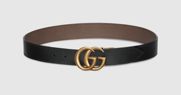 GG Marmont reversible belt in black/brown leather | GUCCI® US
