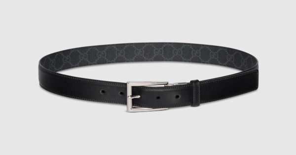 値下げ可 GUCCI ベルト　メンズ　リバーシブル　ブラック　ブラウン スクエア バックル付き リバーシブル ベルトブラック レザー