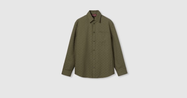 セール【GUCCI】高品質☆リネン キャンバス ジャケット GG linen blend canvas jacket in beige and blue | GUCCI® US