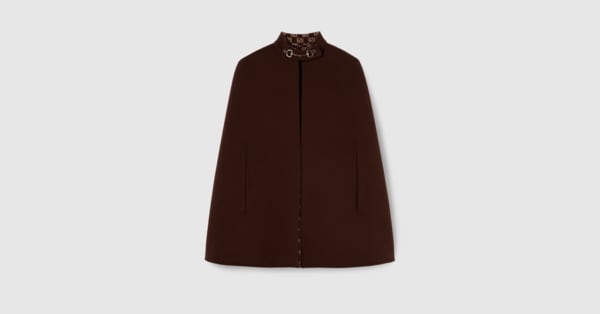 ホースビット シルクウール ケープブラウン | GUCCI公式