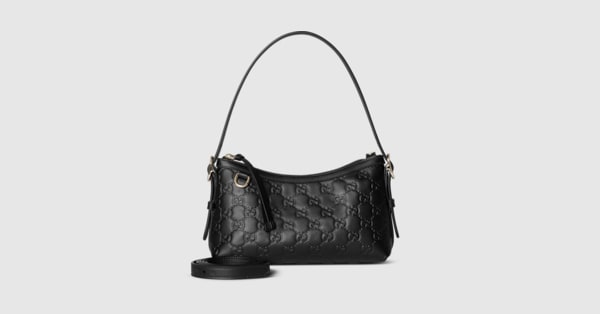 国内発送 GUCCI グッチ GGエンブレム ショルダーバッグ 847450 GGエンブレム〕スモール ショルダーバッグブラック GGレザー