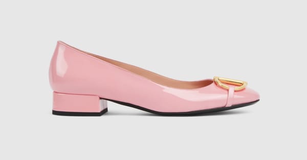 未使用 GUCCI GG レザービジュー フラットシューズ ピンク 35 1/2 GUCCI - 美品 グッチ GUCCI ローファー ホースビット エナメル