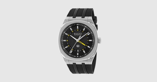 Gucci 25H watch, 40mm in black rubber | GUCCI® US
