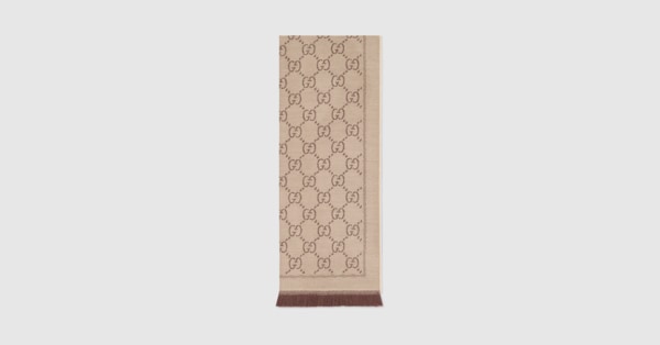 GG wool scarf in light brown | GUCCI® US