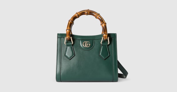 Gucci Diana small tote bag in green leather | GUCCI® US