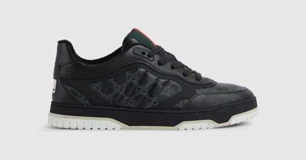 Men's Gucci Re-Web trainers in black GG leather | GUCCI® SG