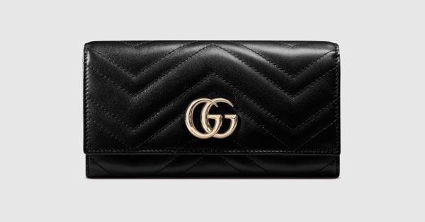 ダブルG コンチネンタルウォレット ・ブラック レザー | GUCCI公式