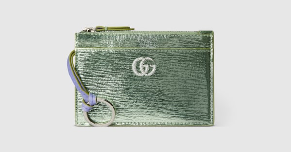 ダブルG ジップ キーポーチ ・ペールグリーン パテントレザー | GUCCI公式