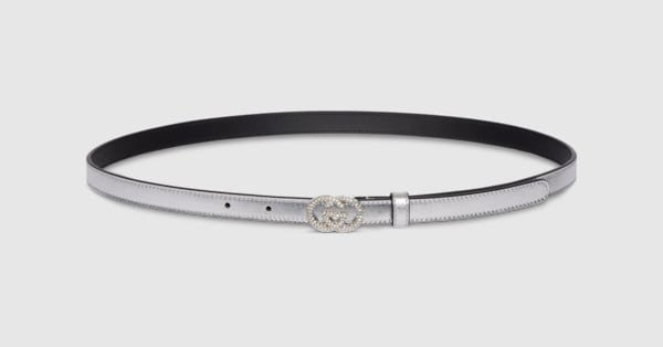Gucci - Thin belt with Interlocking G buckle