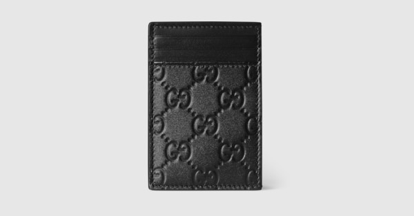GUCCI ブラック マネークリップ GG Emblem money clip in black GG leather | GUCCI® ZA