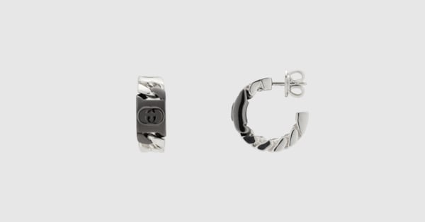 Gucci Interlocking mini earrings in 925 sterling silver | GUCCI® US