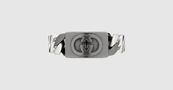 Gucci Interlocking band ring in 925 sterling silver | GUCCI® US