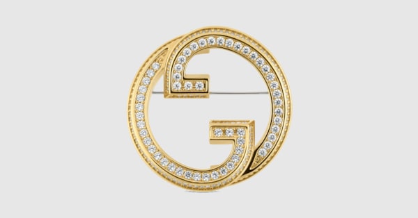 極美品！GUCCI グッチ　クリスタル ダブルG ブローチ GUCCI / グッチ】よりクリスタルメタルダブルGブローチを買取致しまし