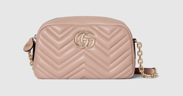 GG Marmont small camera bag in pink beige leather | GUCCI® US