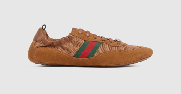 Women's Gucci Shift trainers in brown fabric | GUCCI® ZA