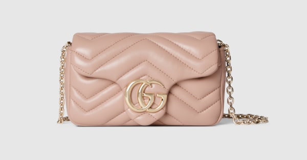 GG Marmont mini shoulder bag in pink beige leather | GUCCI® US