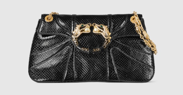 パイソン イブニング ショルダーバッグ ・ブラック | GUCCI公式