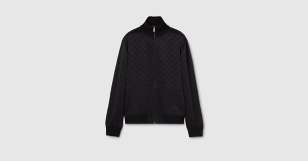 GG jacquard zip jacket in black | GUCCI® US