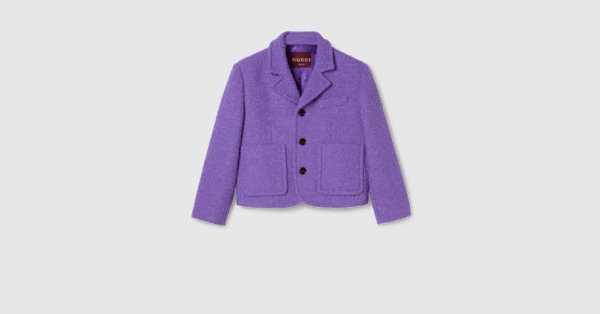 GUCCI レース ノーカラージャケット パープル GUCCI レース ノーカラージャケット パープル GUCCI レース ノーカラー