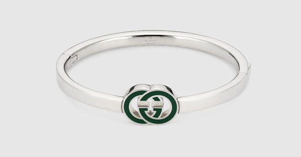 Gucci Interlocking bangle bracelet in 925 sterling silver | GUCCI® UK