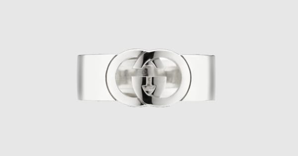 Gucci Interlocking chevalier ring in 925 sterling silver | GUCCI® US