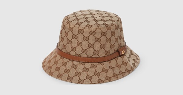 GG canvas bucket hat in beige and dark brown | GUCCI® US