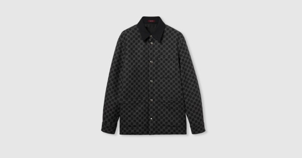 ☆GUCCI♪ブラックGジャン☆ ブラッシュド GGフランネル ジャケット ・ダークグレー＆グレー