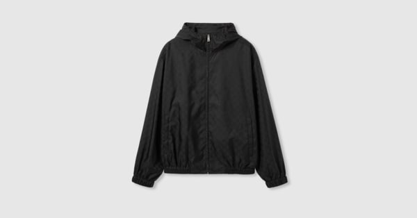 GG nylon jacquard zip jacket in black | GUCCI® US